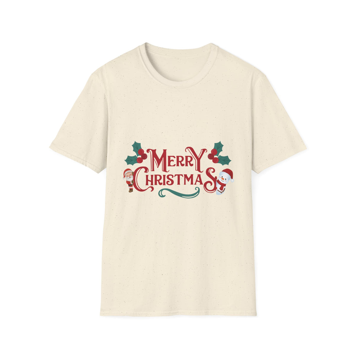 Merry Christmas Santa and Snowman Shirt, Classic Holiday Tee