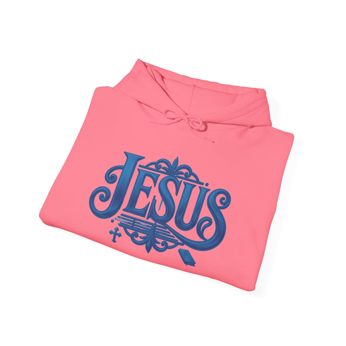 Jesus Blue Scroll Hoodie, Christian Faith Sweatshirt
