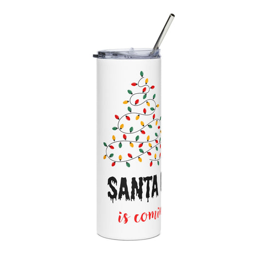 Santa Claws Is Coming to Town 20oz Tumbler, Spooky Christmas Cup