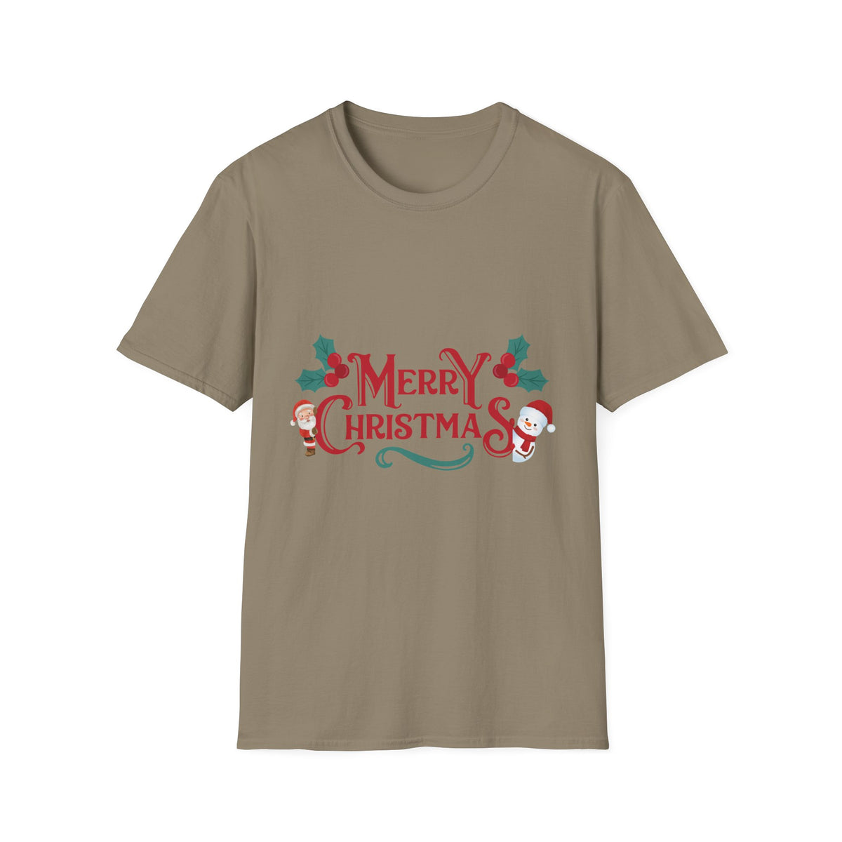 Merry Christmas Santa and Snowman Shirt, Classic Holiday Tee