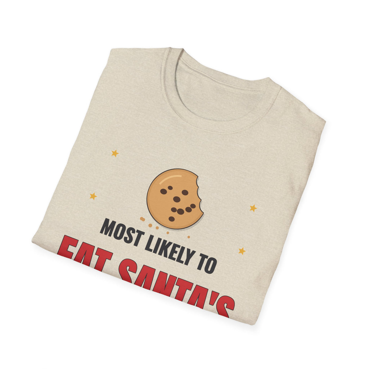 Most Likely to Eat Santa's Cookies Light Colored Shirt, Funny Family Christmas Tee