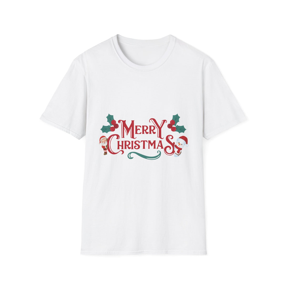 Merry Christmas Santa and Snowman Shirt, Classic Holiday Tee