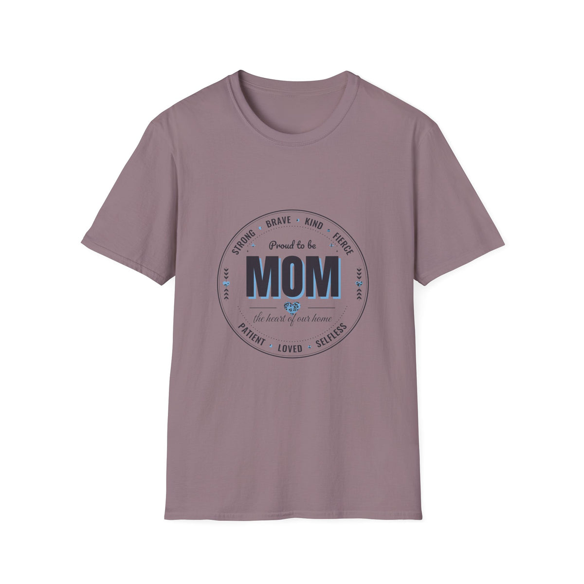 Proud to Be MOM Blue Leopard Light Colored Shirt, Mom Badge Tee