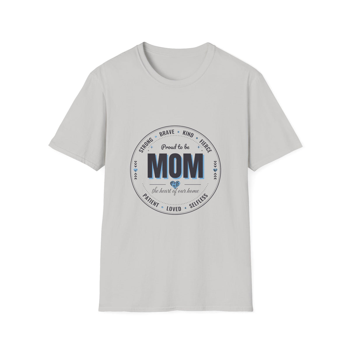 Proud to Be MOM Blue Leopard Light Colored Shirt, Mom Badge Tee