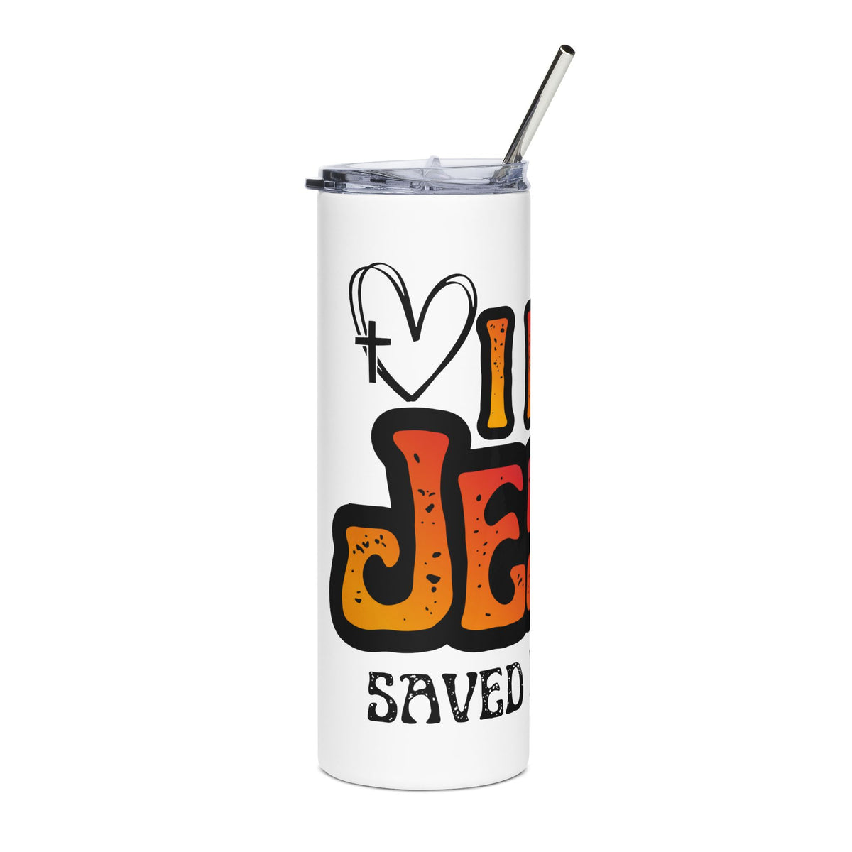 I Love Jesus 20oz Tumbler, Saved By Grace Christian Cup
