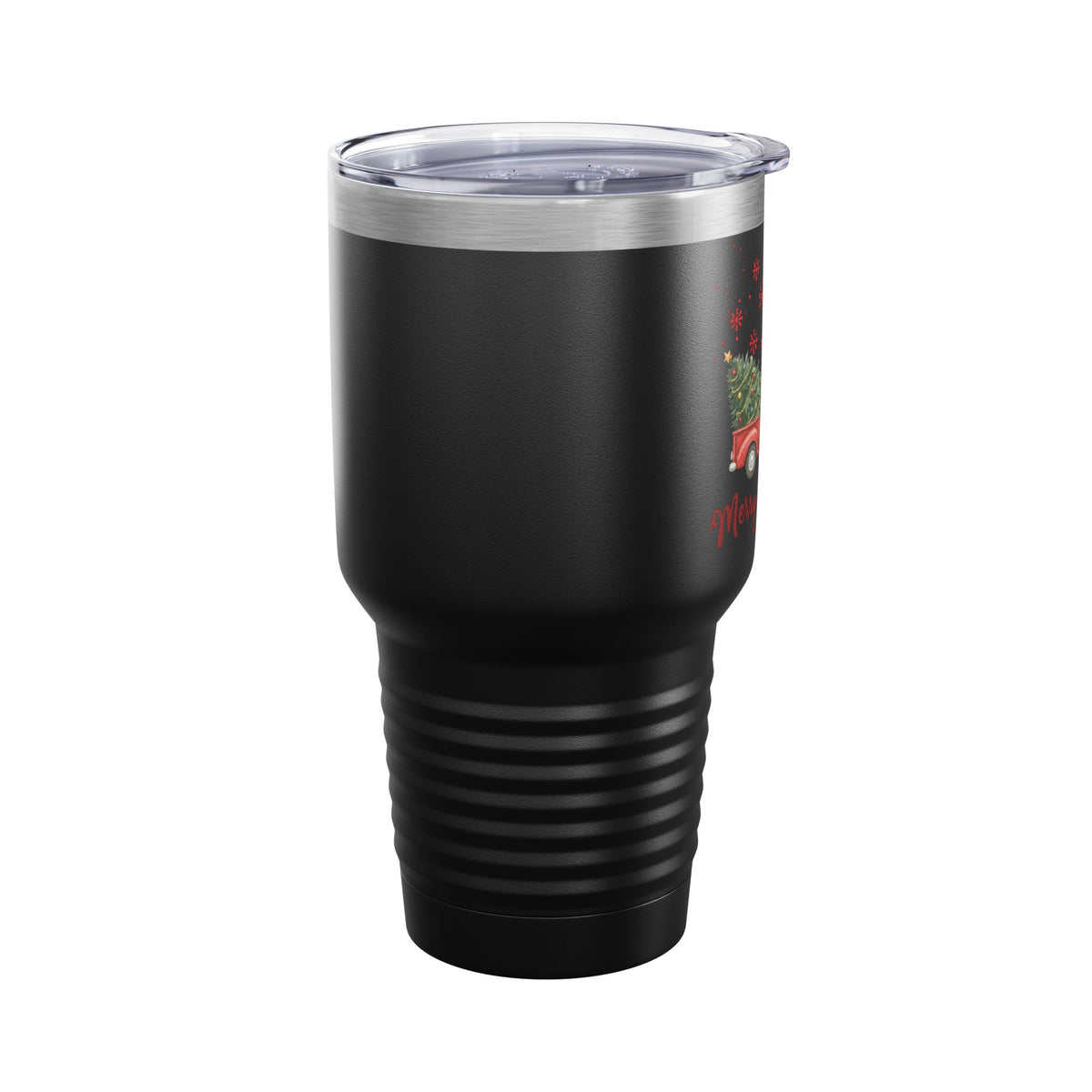 Merry Christmas Red Truck 30oz Tumbler, Farmhouse Christmas Cup