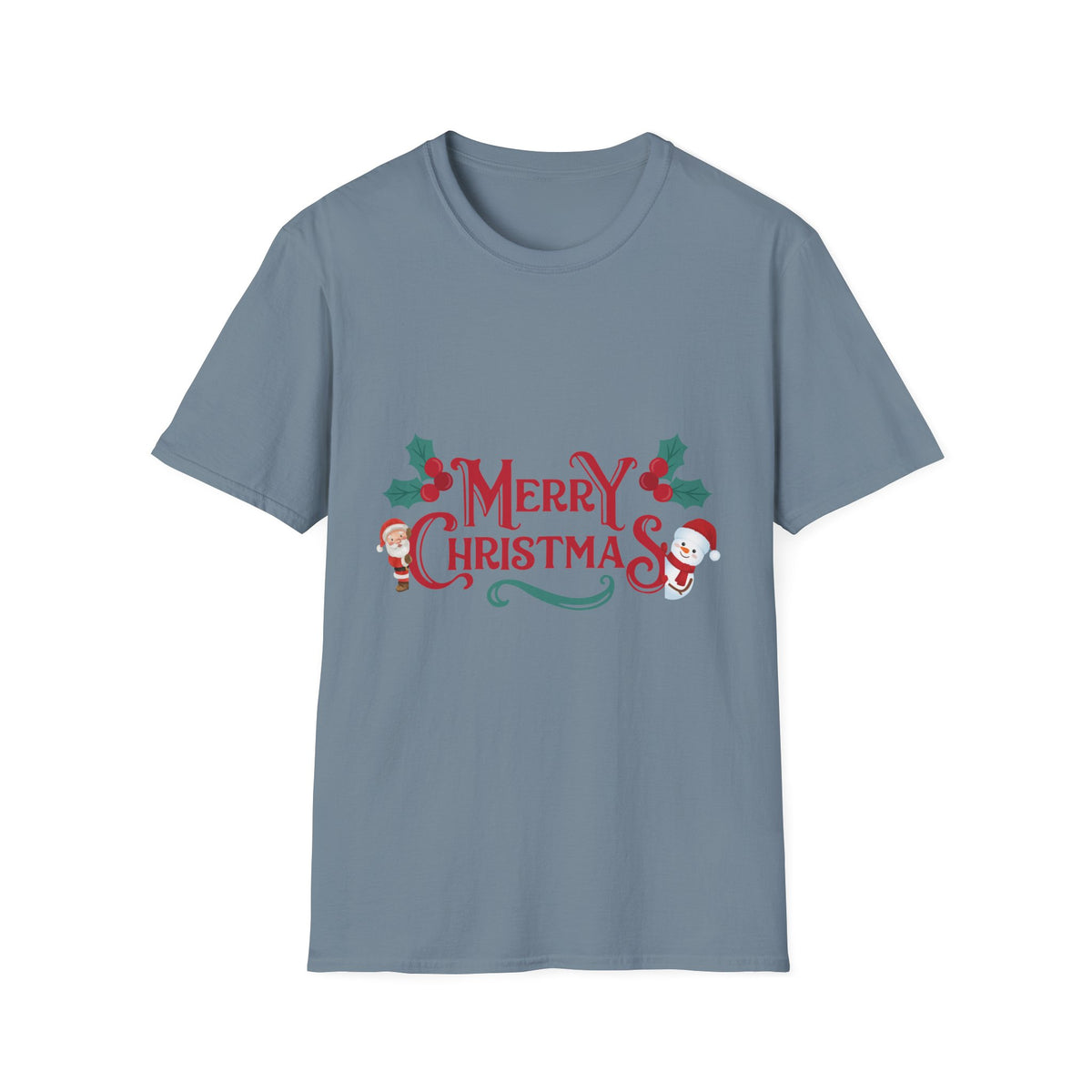 Merry Christmas Santa and Snowman Shirt, Classic Holiday Tee