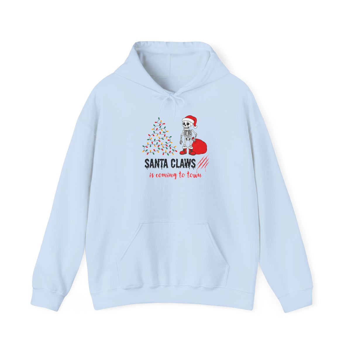 Santa Claws Is Coming to Town Hoodie, Spooky Skeleton Christmas Sweatshirt