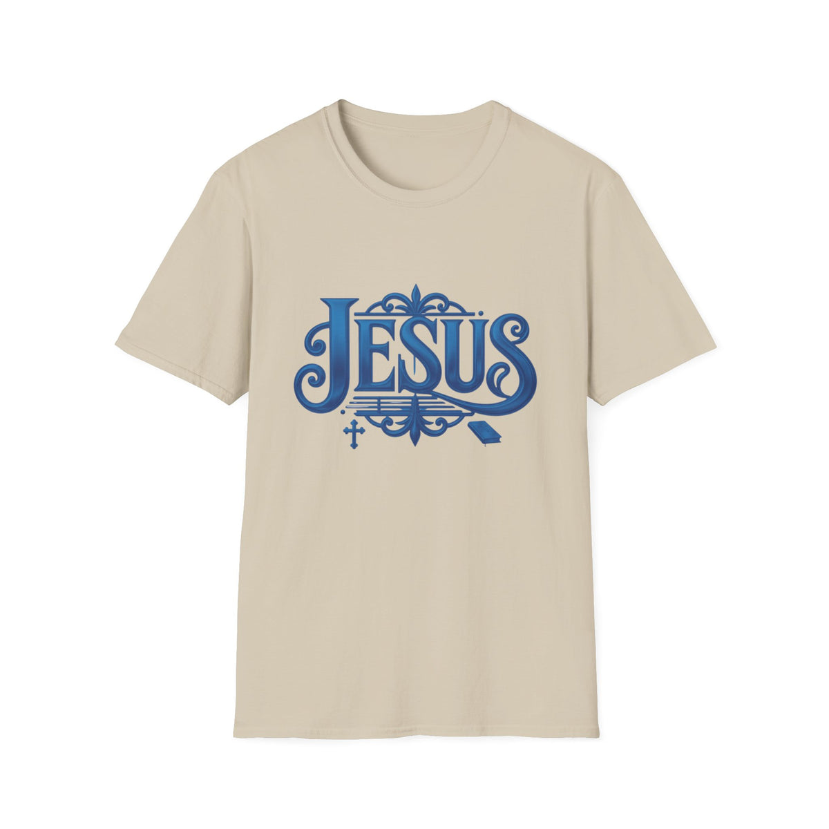 Jesus Blue Scroll Shirt, Christian Faith Tee