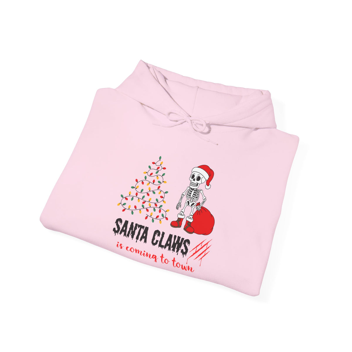 Santa Claws Is Coming to Town Hoodie, Spooky Skeleton Christmas Sweatshirt