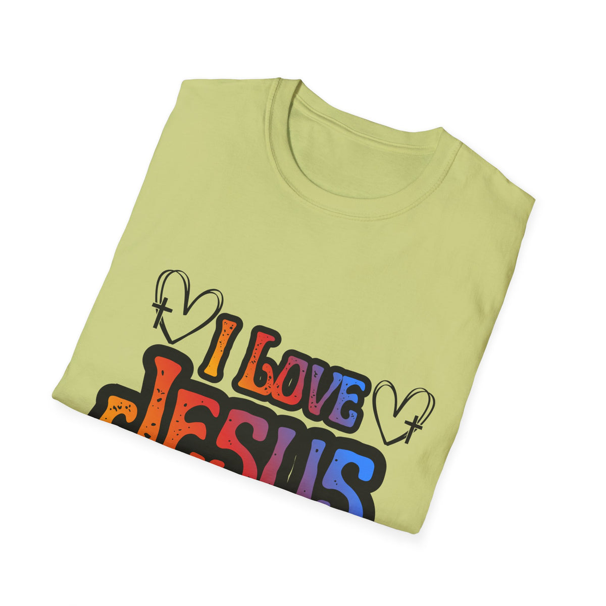 I Love Jesus Shirt, Saved By Grace Colorful Christian Tee