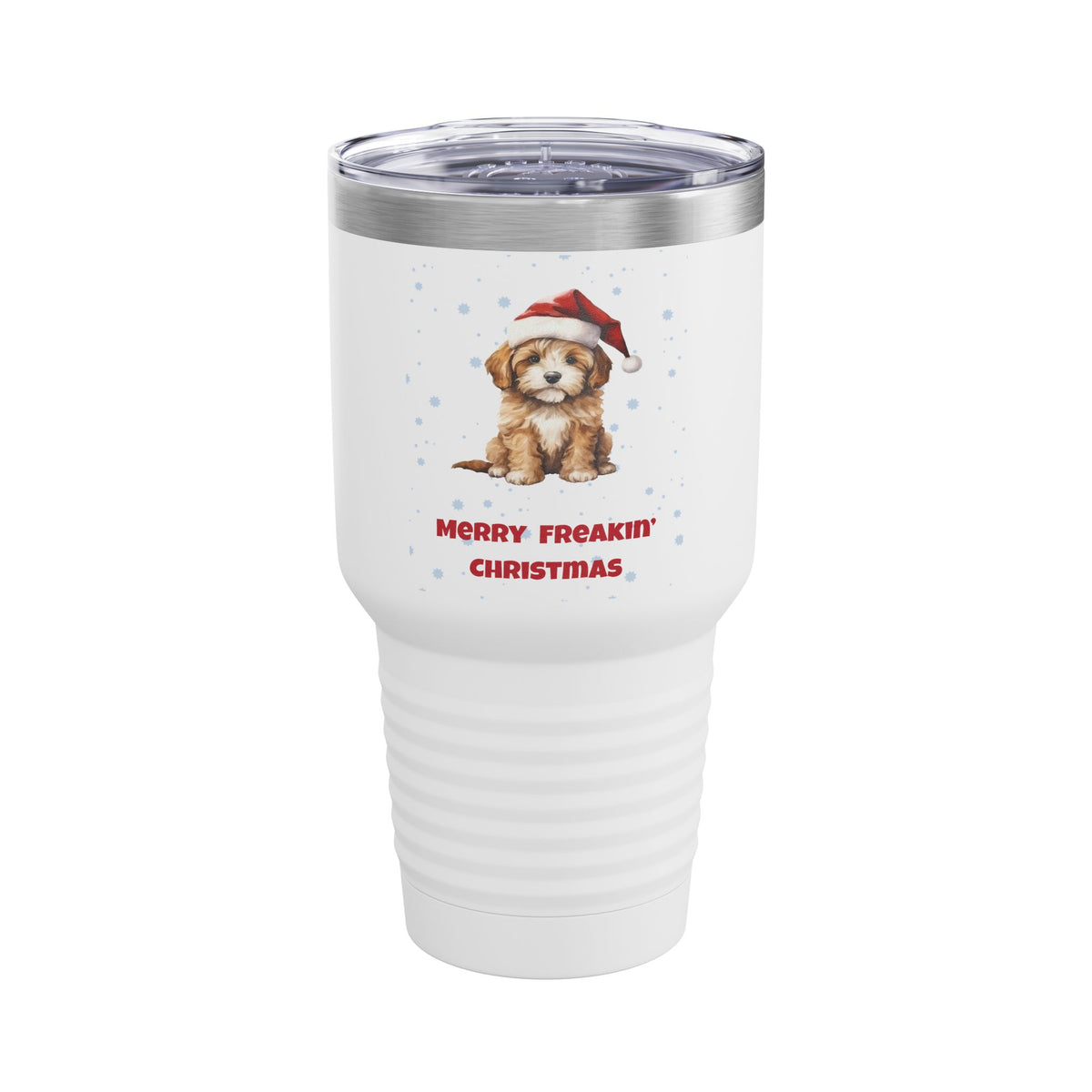 Merry Freakin' Christmas Puppy 30oz Tumbler, Dog Lover Christmas Cup