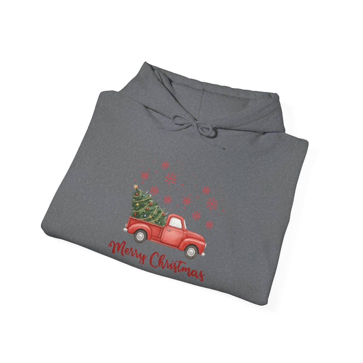 Merry Christmas Red Truck Hoodie, Vintage Christmas Tree Truck Sweatshirt