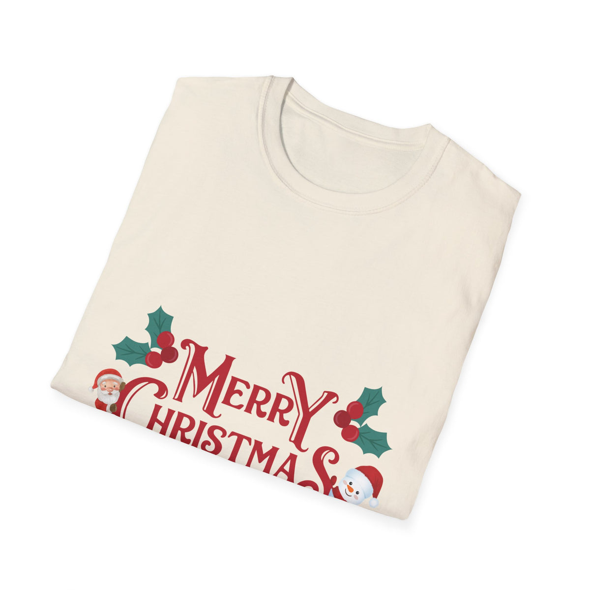 Merry Christmas Santa and Snowman Shirt, Classic Holiday Tee