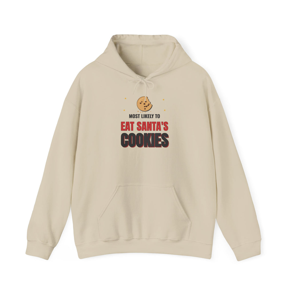 Most Likely to Eat Santa's Cookies Light Colored Hoodie, Funny Family Christmas Sweatshirt