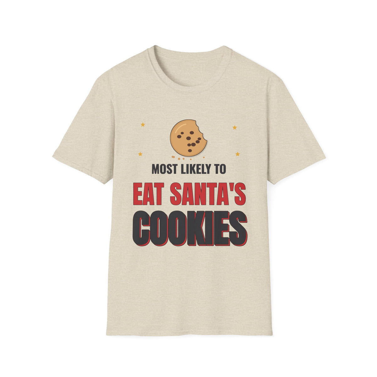 Most Likely to Eat Santa's Cookies Light Colored Shirt, Funny Family Christmas Tee