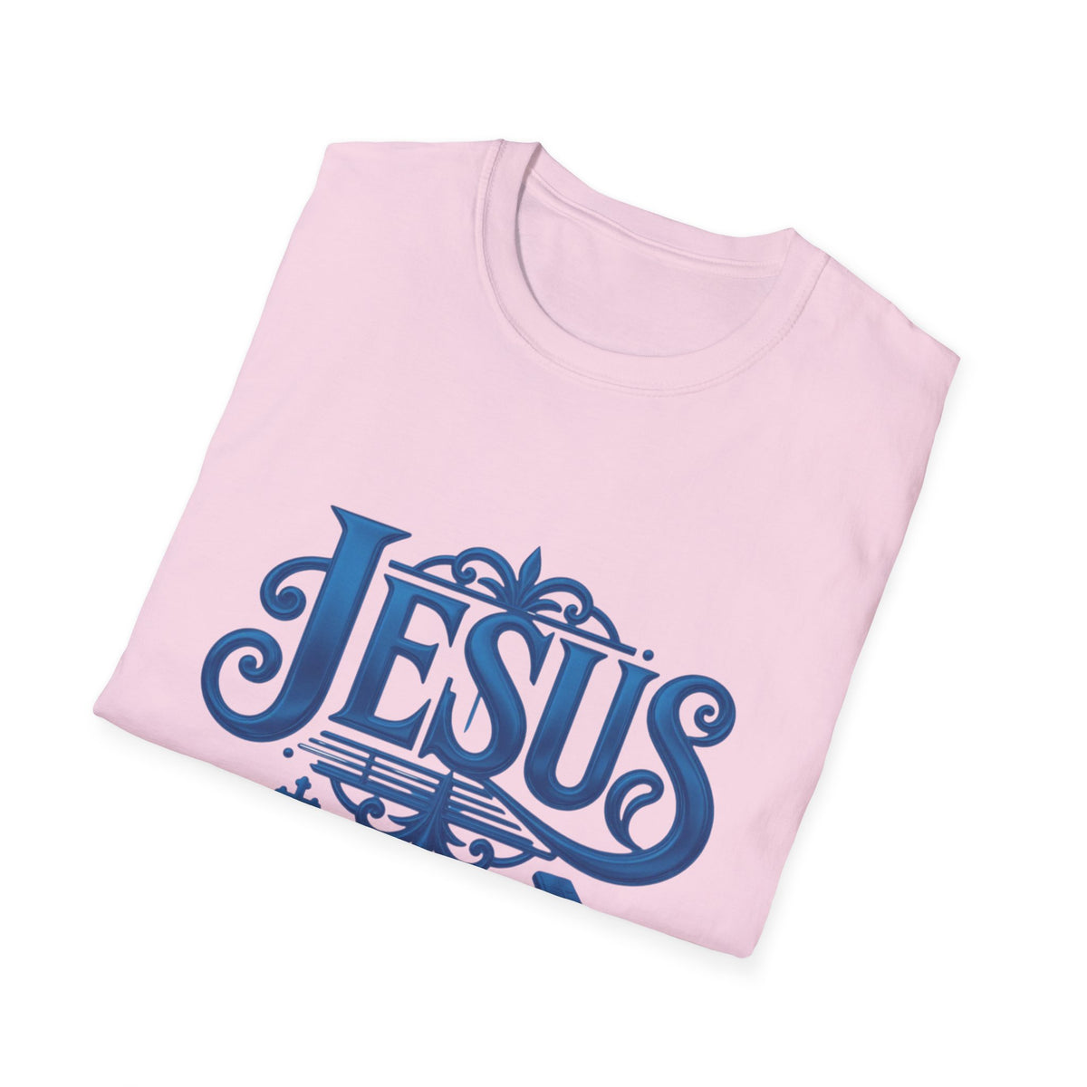 Jesus Blue Scroll Shirt, Christian Faith Tee