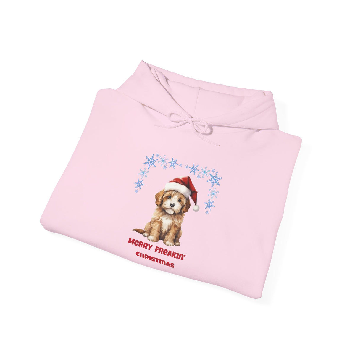 Merry Freakin' Christmas Snowflake Puppy Hoodie, Cute Dog Christmas Sweatshirt