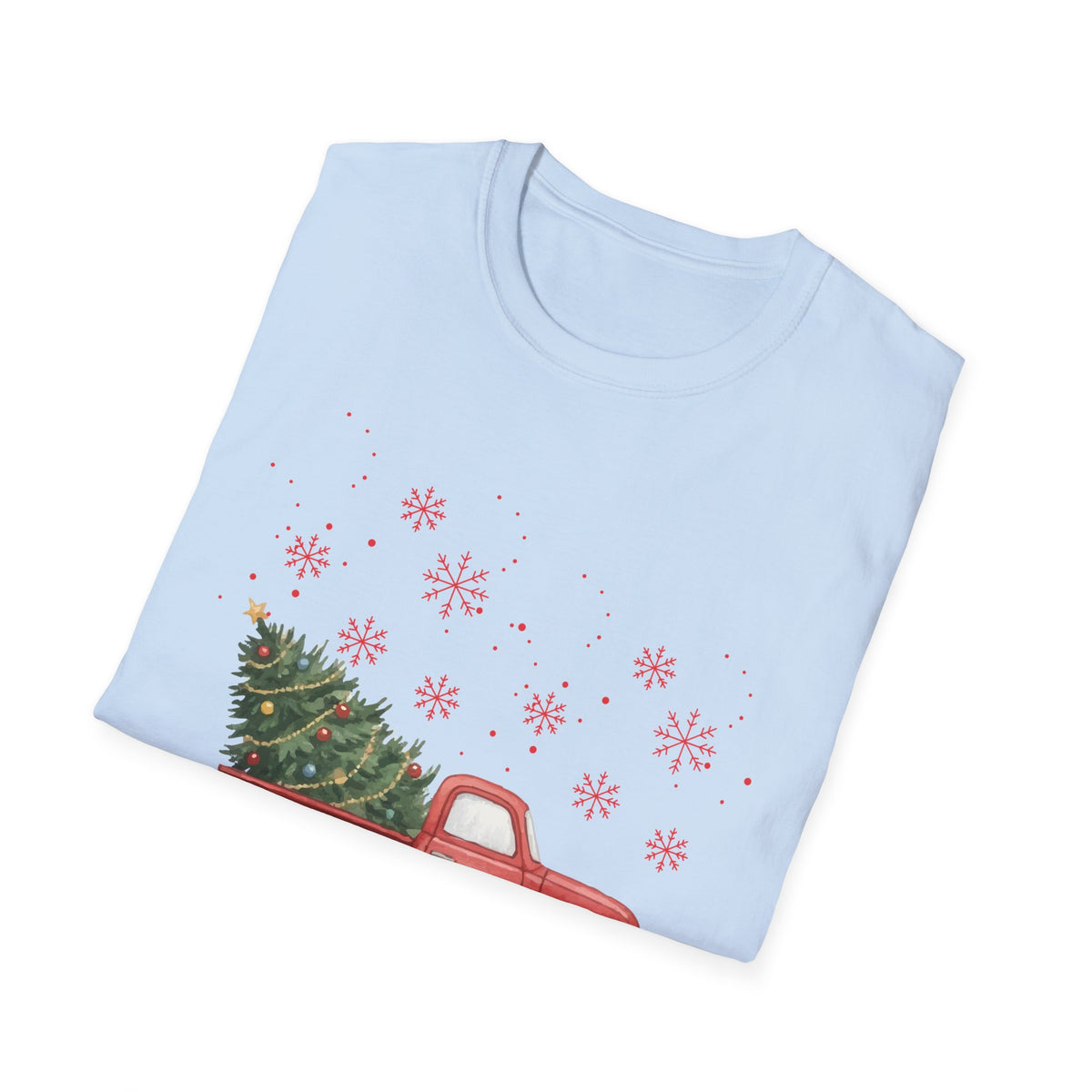Merry Christmas Red Truck Shirt, Vintage Christmas Tree Truck Tee •