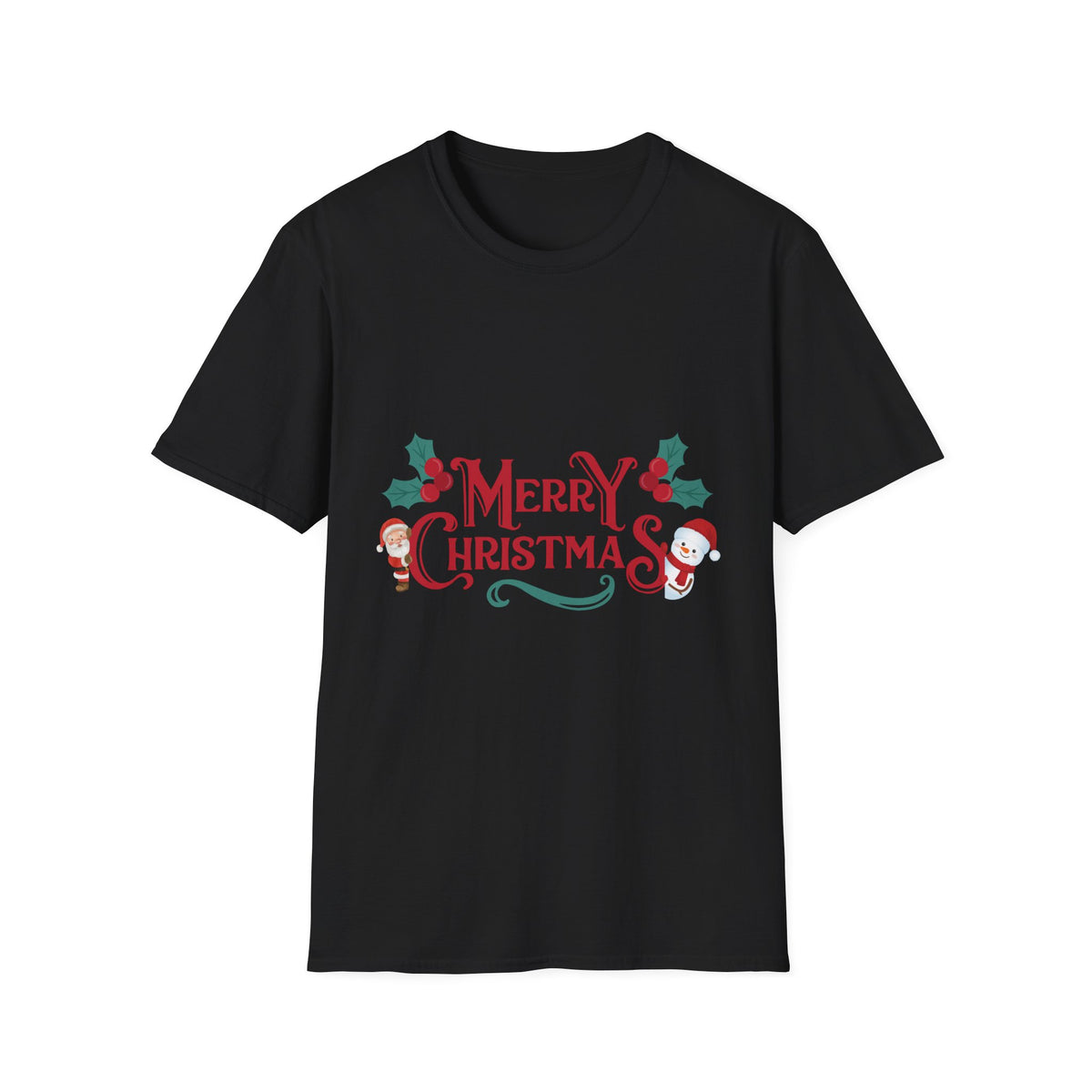 Merry Christmas Santa and Snowman Shirt, Classic Holiday Tee