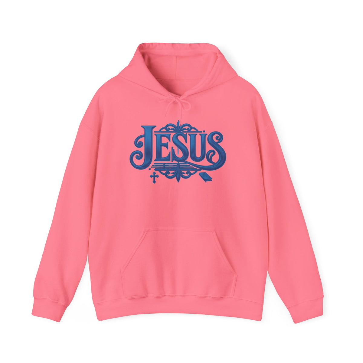 Jesus Blue Scroll Hoodie, Christian Faith Sweatshirt