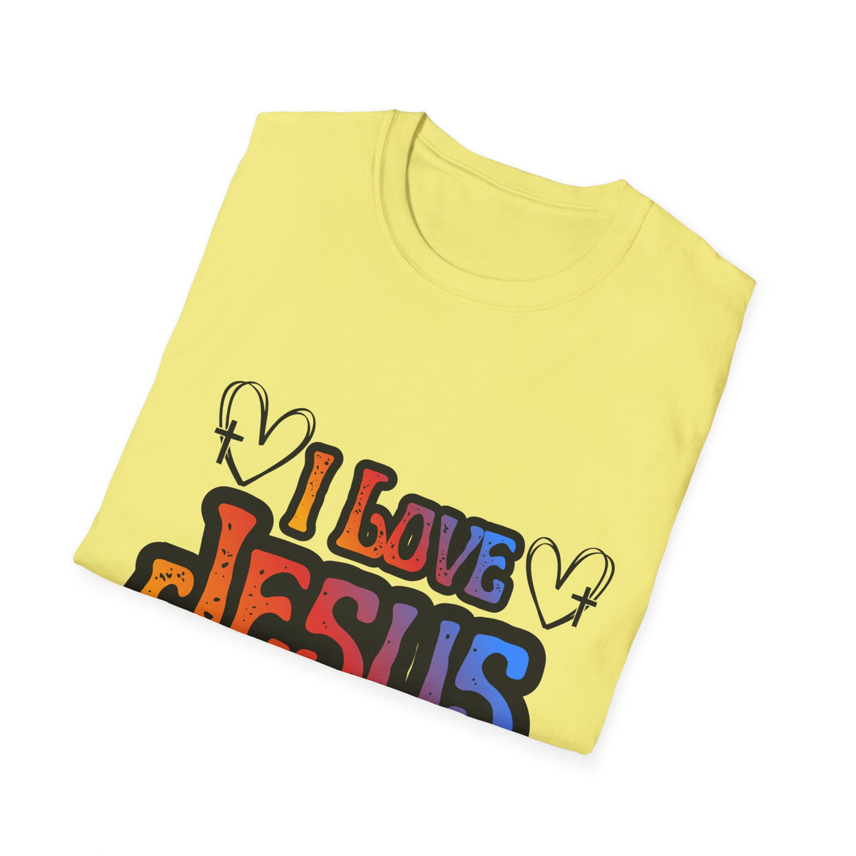 I Love Jesus Shirt, Saved By Grace Colorful Christian Tee