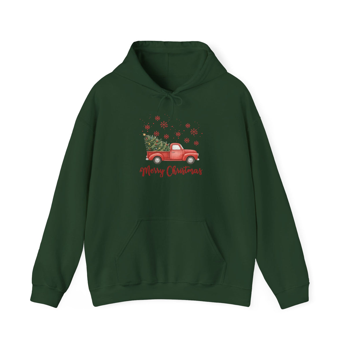 Merry Christmas Red Truck Hoodie, Vintage Christmas Tree Truck Sweatshirt