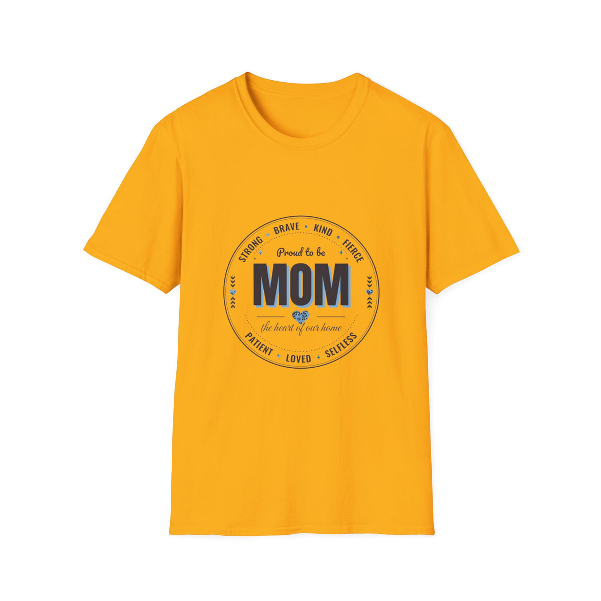 Proud to Be MOM Blue Leopard Light Colored Shirt, Mom Badge Tee