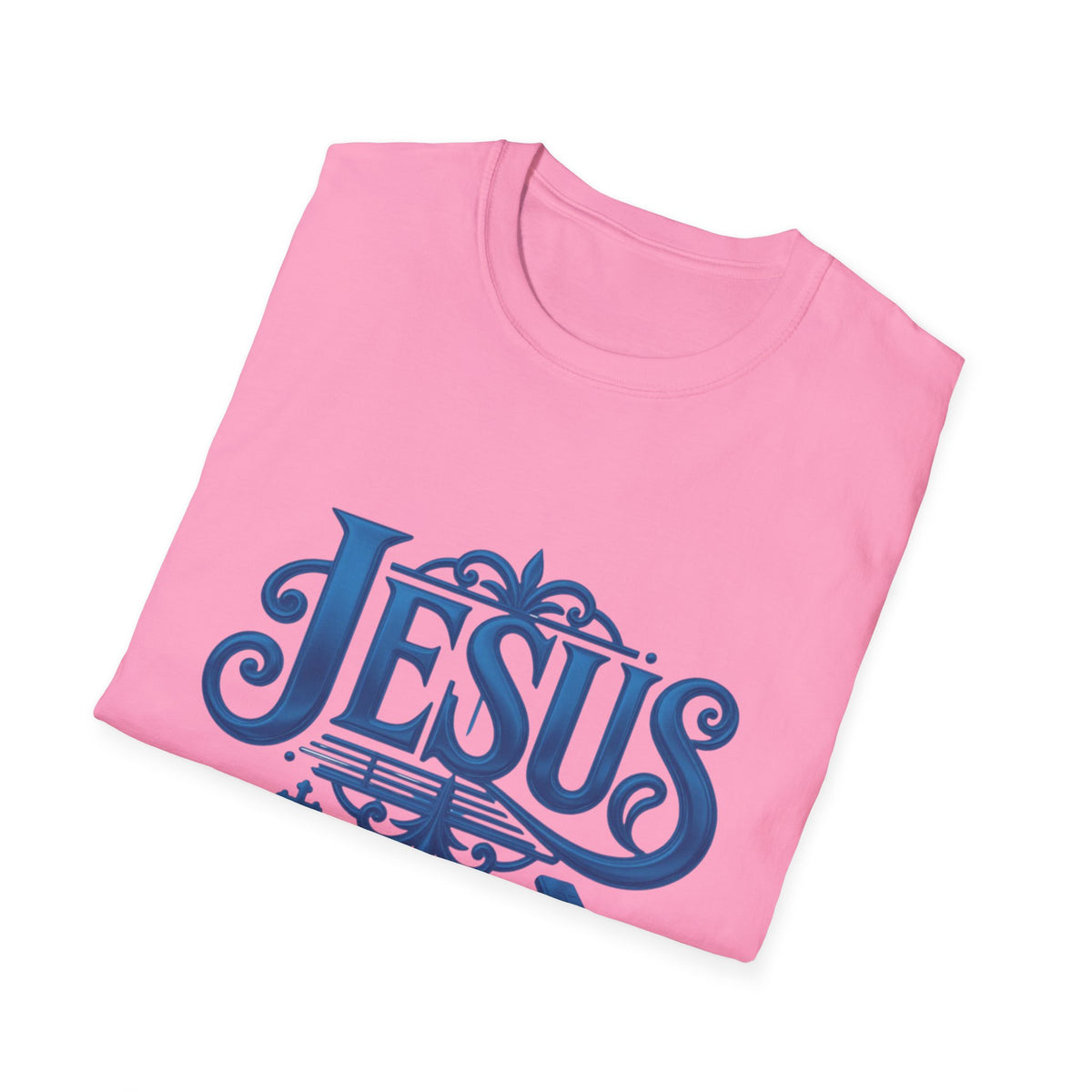 Jesus Blue Scroll Shirt, Christian Faith Tee