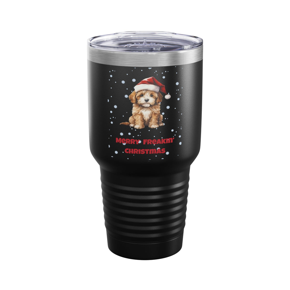 Merry Freakin' Christmas Puppy 30oz Tumbler, Dog Lover Christmas Cup