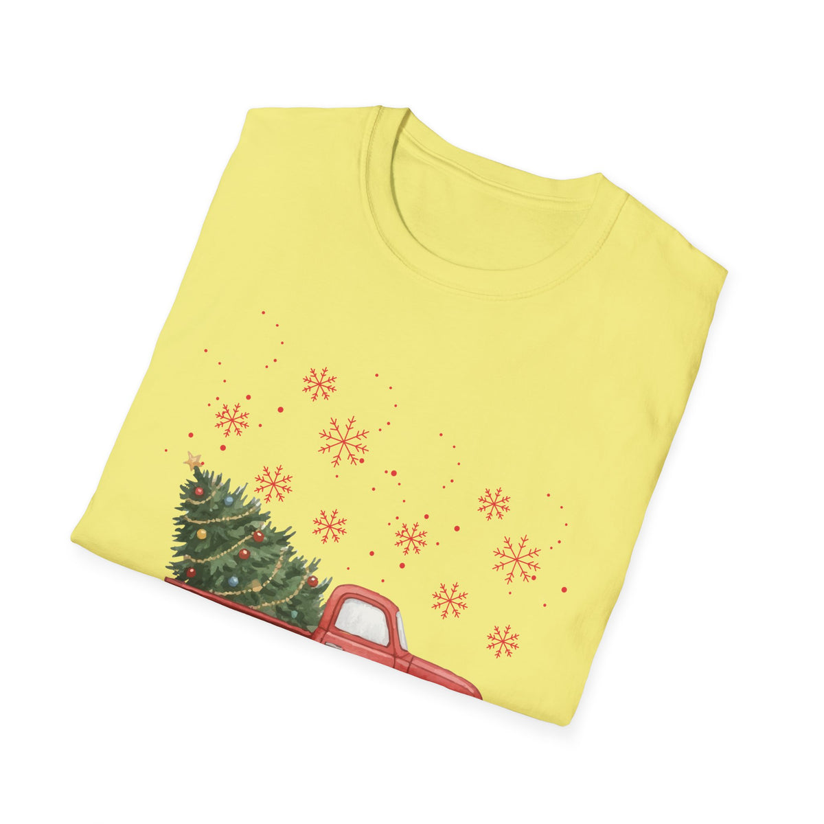 Merry Christmas Red Truck Shirt, Vintage Christmas Tree Truck Tee •