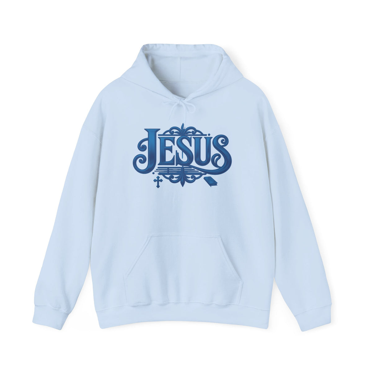 Jesus Blue Scroll Hoodie, Christian Faith Sweatshirt