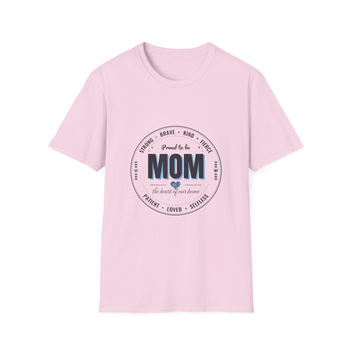Proud to Be MOM Blue Leopard Light Colored Shirt, Mom Badge Tee