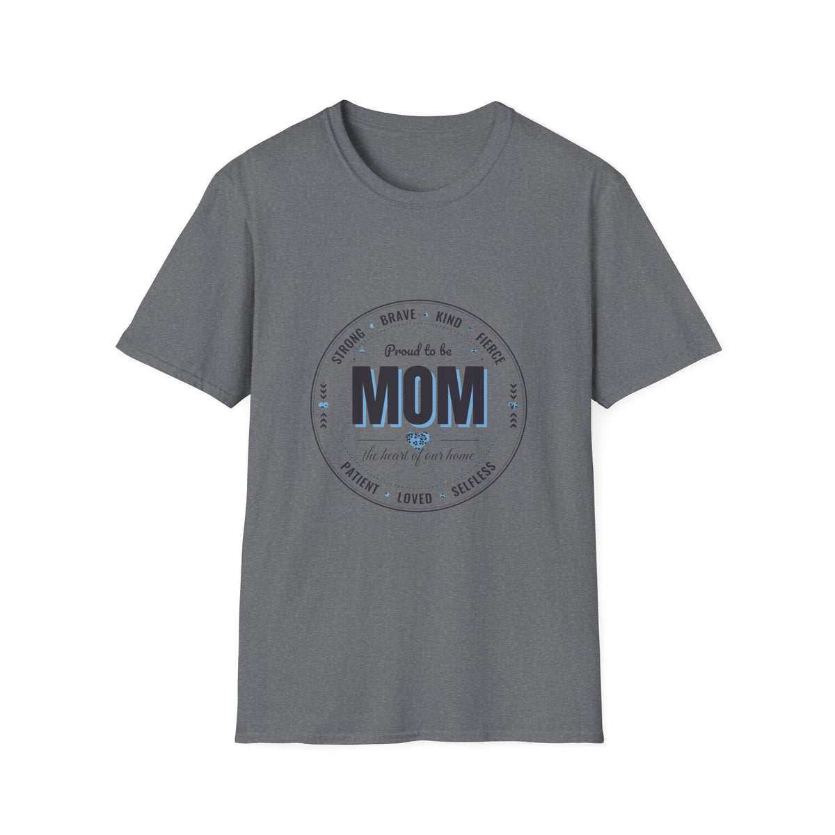 Proud to Be MOM Blue Leopard Light Colored Shirt, Mom Badge Tee