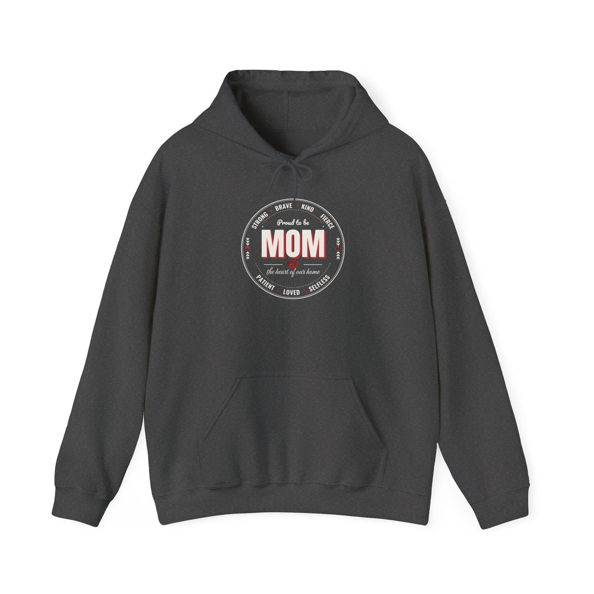 Proud to Be MOM Red Leopard Dark Colored Hoodie, Mom Badge Sweatshirt, Mother's Day Gift