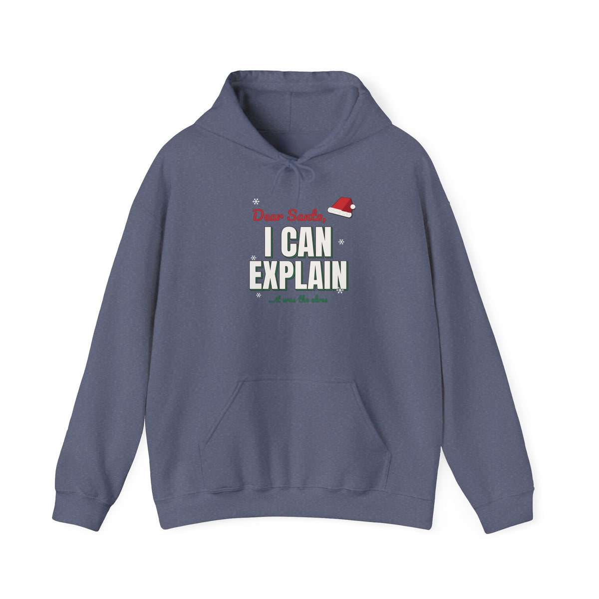 Dear Santa I Can Explain Hoodie, Funny Christmas Dark Colored Sweatshirt