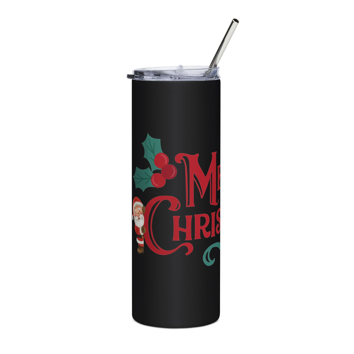 Merry Christmas Santa and Snowman 20oz Tumbler, Holiday Travel Cup