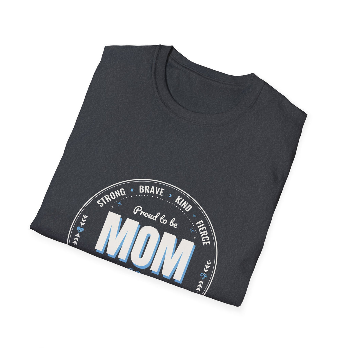 Proud to Be MOM Blue Leopard Dark Colored Shirt, Mom Badge Tee, Great Gift for Mom