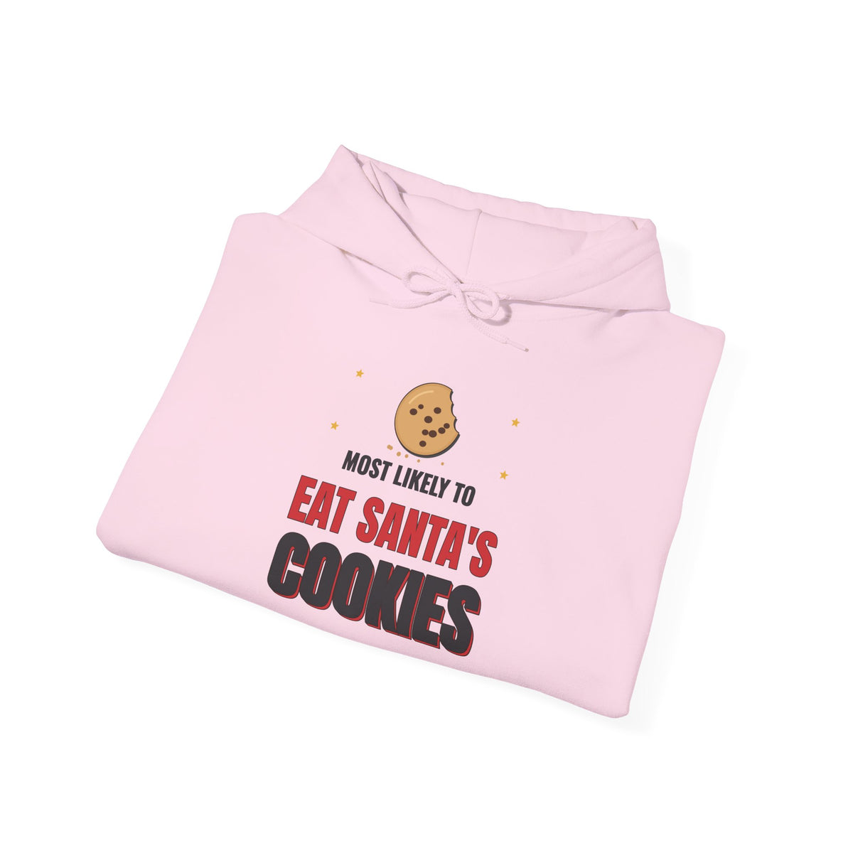 Most Likely to Eat Santa's Cookies Light Colored Hoodie, Funny Family Christmas Sweatshirt