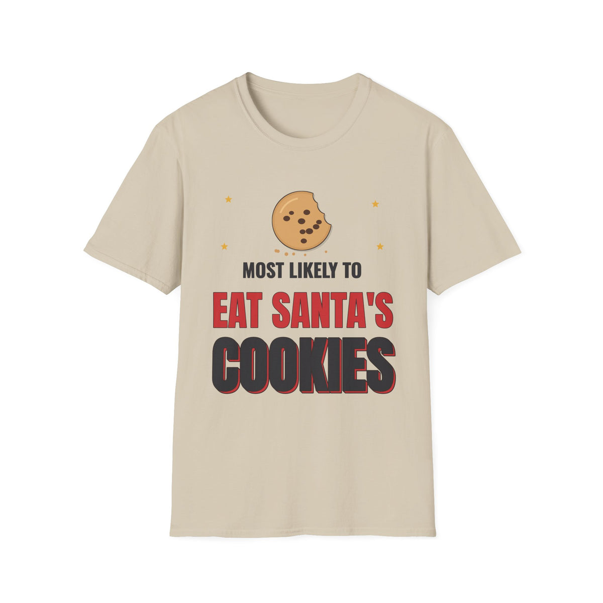 Most Likely to Eat Santa's Cookies Light Colored Shirt, Funny Family Christmas Tee