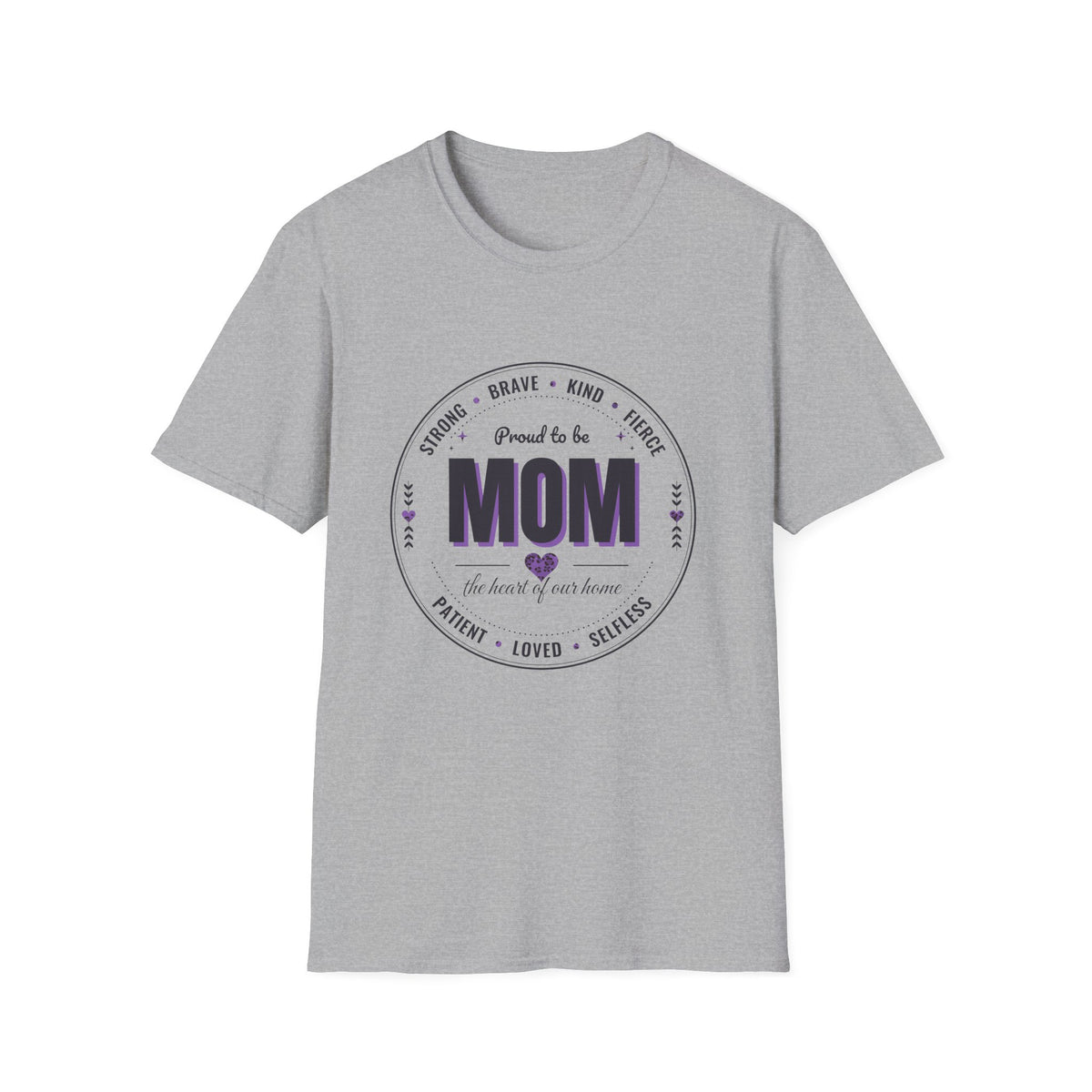 Proud to Be MOM Purple Leopard Dark Colored Shirt, Mom Badge Tee, Mother's Day Gift