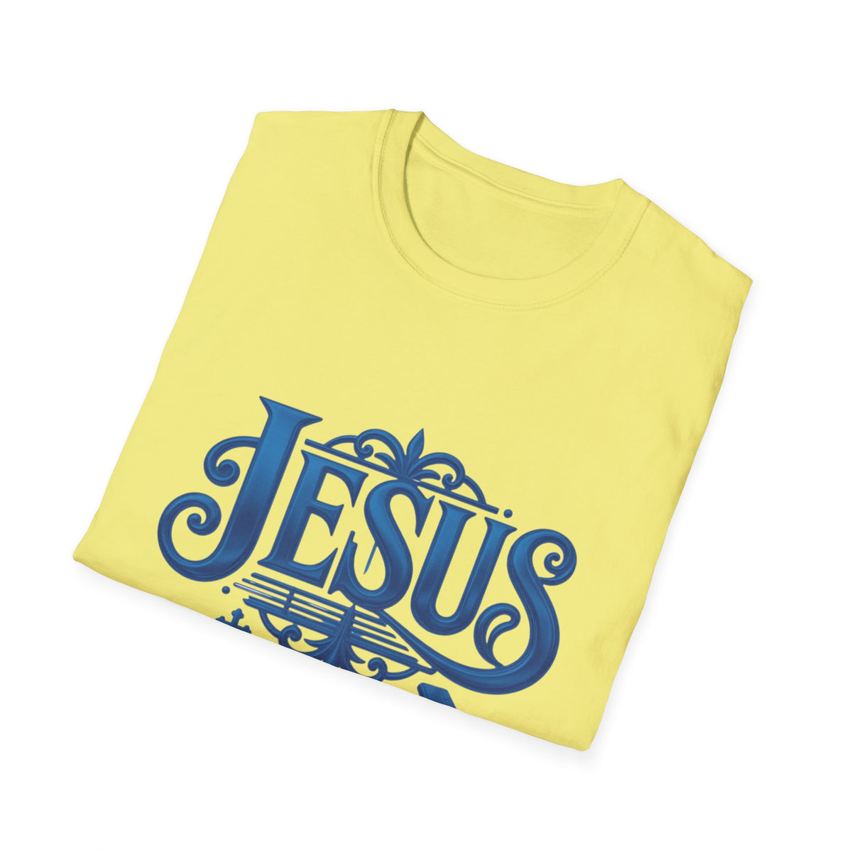 Jesus Blue Scroll Shirt, Christian Faith Tee