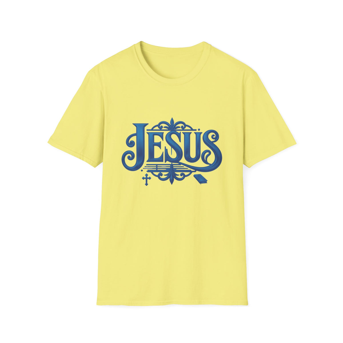 Jesus Blue Scroll Shirt, Christian Faith Tee