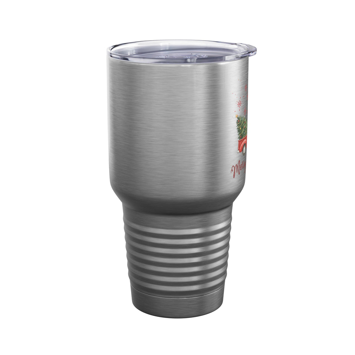 Merry Christmas Red Truck 30oz Tumbler, Farmhouse Christmas Cup