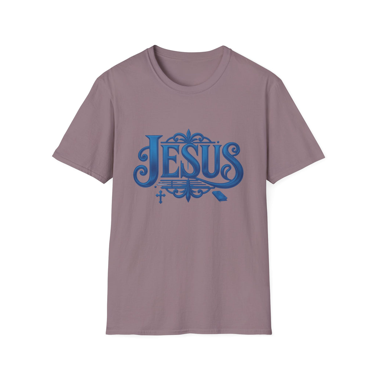 Jesus Blue Scroll Shirt, Christian Faith Tee