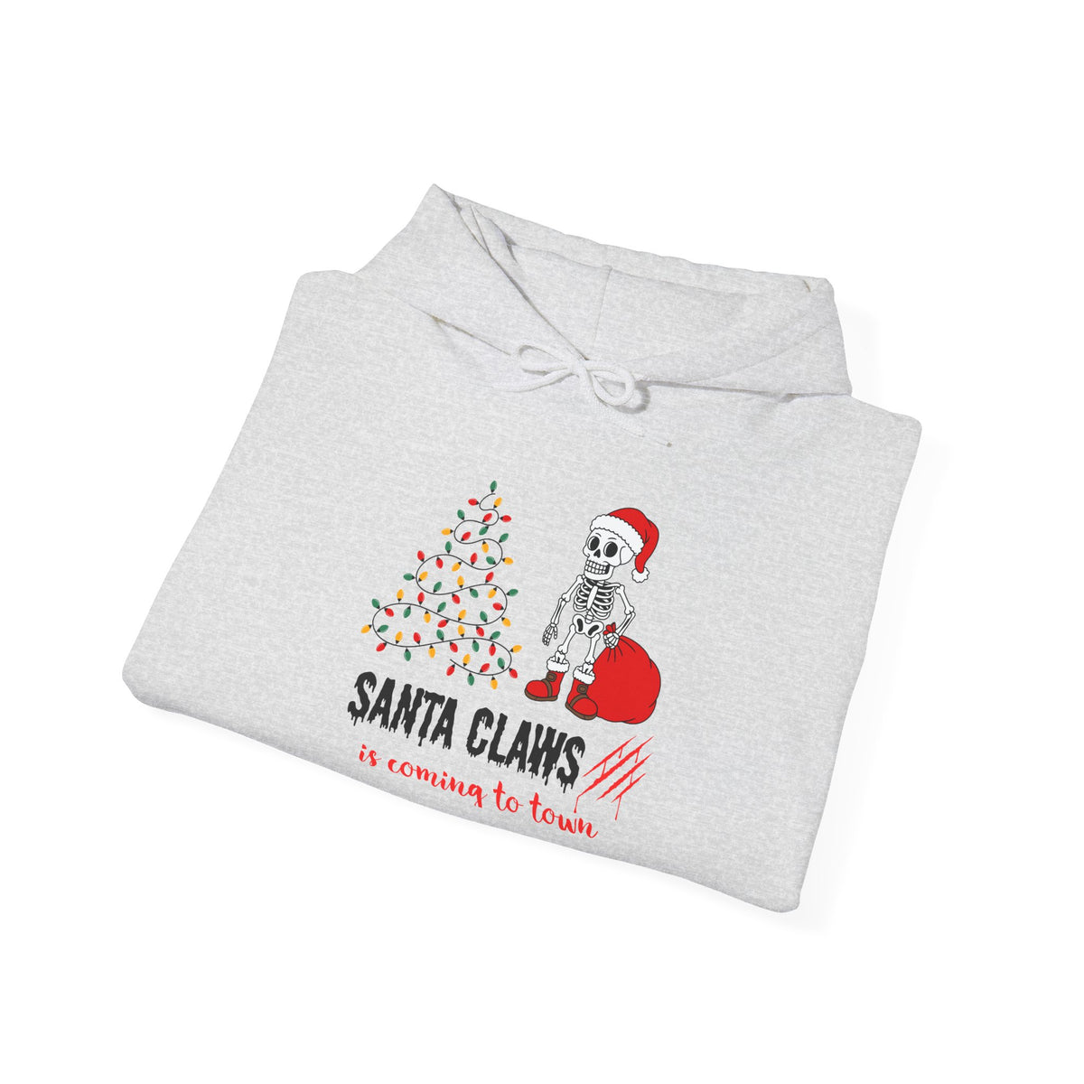 Santa Claws Is Coming to Town Hoodie, Spooky Skeleton Christmas Sweatshirt