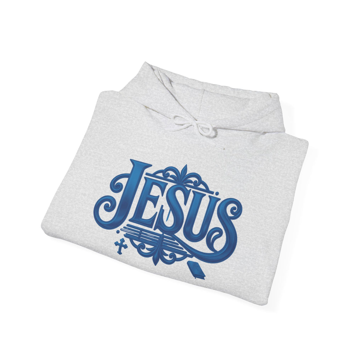 Jesus Blue Scroll Hoodie, Christian Faith Sweatshirt