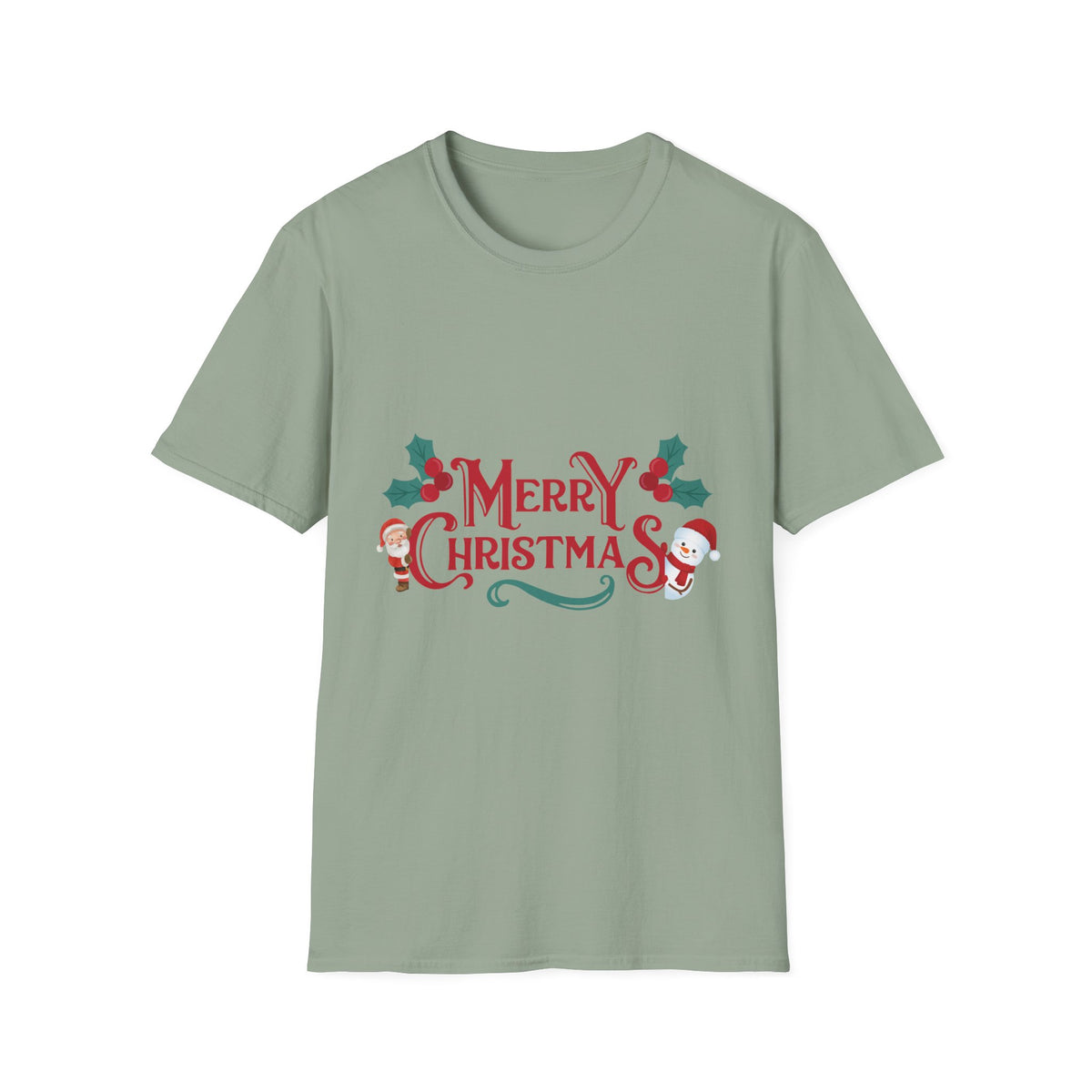 Merry Christmas Santa and Snowman Shirt, Classic Holiday Tee