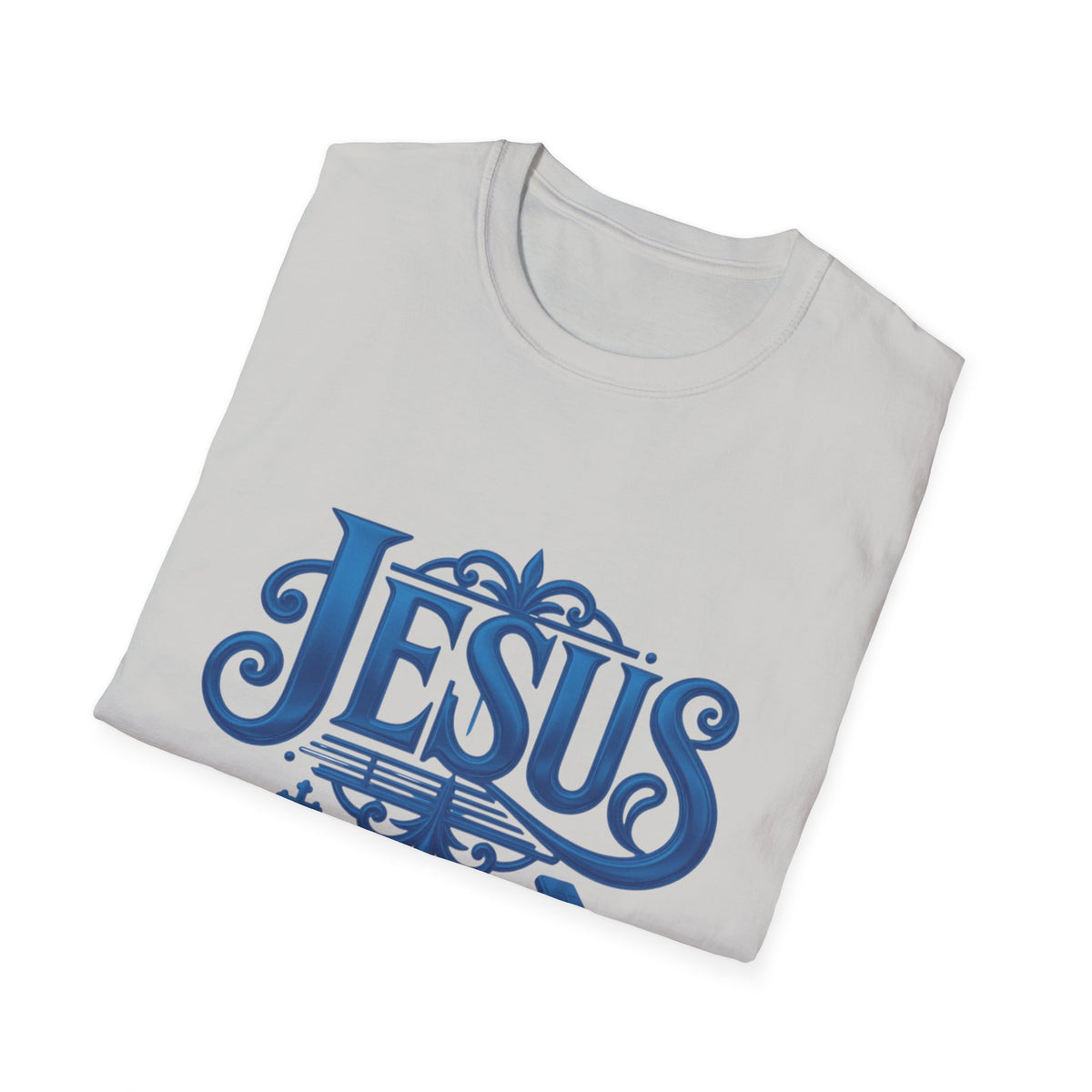 Jesus Blue Scroll Shirt, Christian Faith Tee