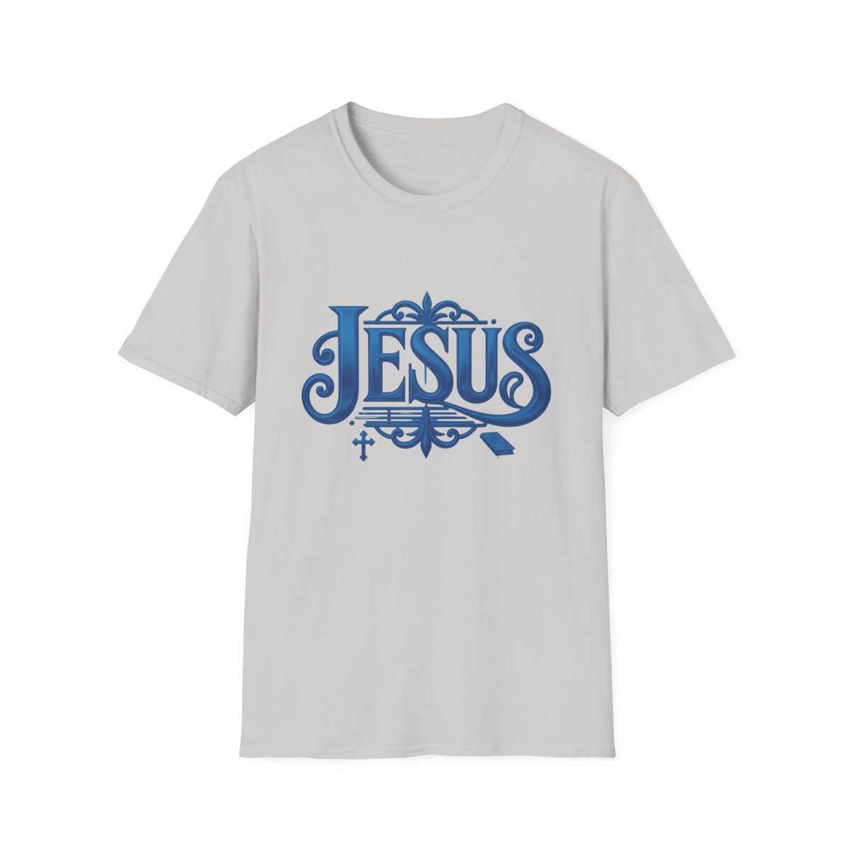 Jesus Blue Scroll Shirt, Christian Faith Tee